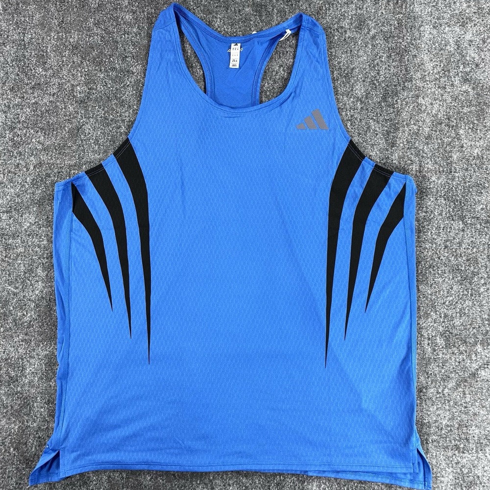 Adidas Adizero Archive Running Singlet Men's Size XL Ray Blue KB4332 / NWT